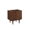 Amberly 30" Single Vanity, Mid-Century Walnut w/ Single Hole 3 CM White Zeus Top & Backsplash