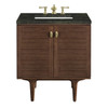 Amberly 30" Single Vanity, Mid-Century Walnut, w/ 3 CM Phantome Eclos Top