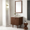 Amberly 30" Single Vanity, Mid-Century Walnut, w/ 3 CM Tajnar Eclos Top
