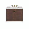 Amberly 30" Single Vanity, Mid-Century Walnut w/ 3 CM Victorian Silver Top