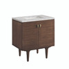 Amberly 30" Single Vanity, Mid-Century Walnut w/ 3 CM Victorian Silver Top