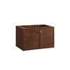 Amberly 36" Single Vanity, Mid-Century Walnut w/ Single Hole 3 CM White Zeus Top & Backsplash