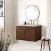 Amberly 36" Single Vanity, Mid-Century Walnut, w/ 3 CM Tajnar Eclos Top