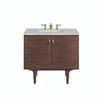 Amberly 36" Single Vanity, Mid-Century Walnut w/ 3 CM Victorian Silver Top