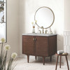 Amberly 36" Single Vanity, Mid-Century Walnut w/ 3 CM Victorian Silver Top