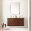 Amberly 48" Single Vanity, Mid-Century Walnut, w/ 3 CM Tajnar Eclos Top w/FreePower Wireless Charger