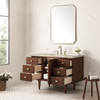 Amberly 48" Single Vanity, Mid-Century Walnut, w/ 3 CM Tajnar Eclos Top w/FreePower Wireless Charger