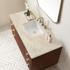 Amberly 48" Single Vanity, Mid-Century Walnut, w/ 3 CM Tajnar Eclos Top w/FreePower Wireless Charger