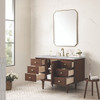 Amberly 48" Single Vanity, Mid-Century Walnut w/ 3 CM Victorian Silver Top w/FreePower Wireless Charger