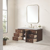 Amberly 48" Single Vanity, Mid-Century Walnut w/ 3 CM Victorian Silver Top w/FreePower Wireless Charger