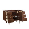 Amberly 48" Single Vanity, Mid-Century Walnut w/ 3 CM Victorian Silver Top w/FreePower Wireless Charger