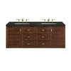 Amberly 60" Double Vanity, Mid-Century Walnut, w/ 3 CM Phantome Eclos Top