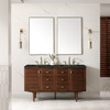 Amberly 60" Double Vanity, Mid-Century Walnut, w/ 3 CM Phantome Eclos Top