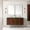 Amberly 60" Double Vanity, Mid-Century Walnut, w/ 3 CM Phantome Eclos Top