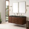 Amberly 60" Double Vanity, Mid-Century Walnut, w/ 3 CM Phantome Eclos Top