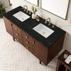 Amberly 60" Double Vanity, Mid-Century Walnut, w/ 3 CM Phantome Eclos Top