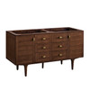 Amberly 60" Double Vanity, Mid-Century Walnut, w/ 3 CM Siberian Silestone Top w/FreePower Wireless Charger