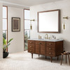 Amberly 60" Single Vanity, Mid-Century Walnut w/ 3 CM Ethereal Noctis Top w/FreePower Wireless Charger