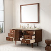 Amberly 60" Single Vanity, Mid-Century Walnut, w/ 3 CM Tajnar Eclos Top w/FreePower Wireless Charger