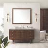 Amberly 60" Single Vanity, Mid-Century Walnut w/ 3 CM Victorian Silver Top w/FreePower Wireless Charger