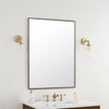 Rohe 30" Rectangular Mirror, Champagne Brass
