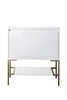 Mantova 31.5" Single Vanity Cabinet, Glossy White, Champagne Brass Base