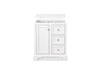 De Soto 30" Single Vanity, Bright White w/ 3 CM Victorian Silver Silestone Top