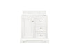 De Soto 36" Single Vanity, Bright White w/ Single Hole 3 CM White Zeus Silestone Top & Backsplash