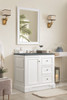 De Soto 36" Single Vanity, Bright White w/ 3 CM Parisien Bleu Silestone Top