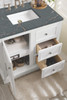 De Soto 36" Single Vanity, Bright White w/ 3 CM Parisien Bleu Silestone Top