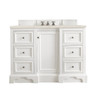 De Soto 48" Single Vanity, Bright White, w/ 3 CM Siberian Silestone Top