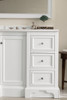 De Soto 48" Single Vanity, Bright White, w/ 3 CM Siberian Silestone Top