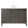 Metropolitan 48" Single Vanity, Silver Oak w/ 3 CM White Zeus Silestone Top