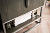 Columbia 31.5" Single Vanity, Ash Gray, Brushed Nickel, w/ White Glossy Composite Stone Top