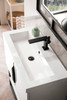 Columbia 31.5" Single Vanity, Glossy White, Matte Black, w/ White Glossy Composite Stone Top