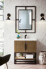 Columbia 31.5" Single Vanity, Latte Oak, Matte Black, w/ White Glossy Composite Stone Top