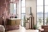 Columbia 31.5" Single Vanity, Latte Oak w/ White Glossy Composite Stone Top