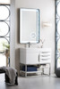 Columbia 36" Single Vanity, Glossy White, Brushed Nickel w/ Glossy White Composite Stone Top