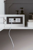 Columbia 36" Single Wall Mount Vanity, Glossy White, Brushed Nickel w/ Glossy White Composite Stone Top