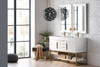 Columbia 59" Double Vanity, Glossy White, Radiant Gold w/ Glossy White Composite Stone Top