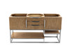 Columbia 59" Double Vanity Cabinet, Latte Oak, Brushed Nickel