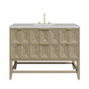 Emmeline 48" Single Vanity, Pebble Oak w/ 3 CM Eternal Jasmine Pearl Silestone Top