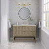 Emmeline 48" Single Vanity, Pebble Oak w/ 3 CM Eternal Jasmine Pearl Silestone Top