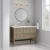 Emmeline 48" Single Vanity, Pebble Oak w/ 3 CM White Zeus Silestone Top