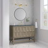 Emmeline 48" Single Vanity, Pebble Oak w/ 3 CM Parisien Bleu Silestone Top w/ FreePower Wireless Charger