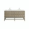 Emmeline 72" Double Vanity, Pebble Oak w/ 3 CM Lime Delight Top