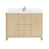 Gracyn 48" Single Vanity, Coastal Driftwood, w/ 3 CM White Zeus Quartz Top