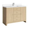 Gracyn 48" Single Vanity, Coastal Driftwood, w/ 3 CM White Zeus Quartz Top