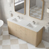 Gracyn 72" Double Vanity, Coastal Driftwood, w/ 3 CM White Zeus Quartz Top