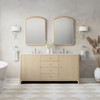 Gracyn 72" Double Vanity, Coastal Driftwood, w/ 3 CM White Zeus Quartz Widespread Top
